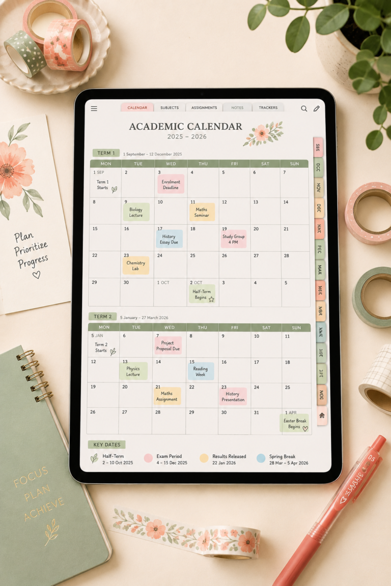 Academic Digital Planner: Setting Up Your School Year